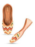 Thumbnail for Desi Colour Women Indian Ethnic Footwear-Multi Pearl Chevron - Distacart