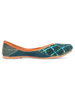 Thumbnail for Desi Colour Women Indian Ethnic Footwear-Teal Pearl - Distacart