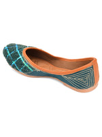 Thumbnail for Desi Colour Women Indian Ethnic Footwear-Teal Pearl - Distacart