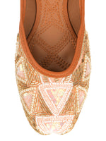 Thumbnail for Desi Colour Women Indian Ethnic Footwear-Peach Pearl - Distacart