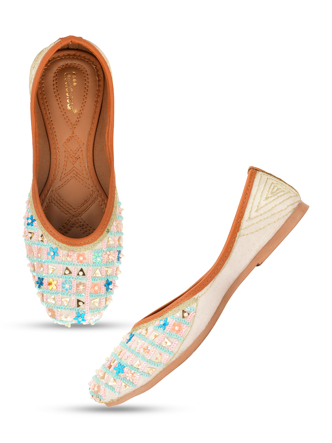 Desi Colour Women Indian Ethnic Footwear-Multi Star - Distacart