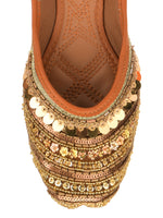 Thumbnail for Desi Colour Women Indian Ethnic Footwear-Copper Dabka - Distacart
