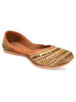 Thumbnail for Desi Colour Women Indian Ethnic Footwear-Copper Dabka - Distacart
