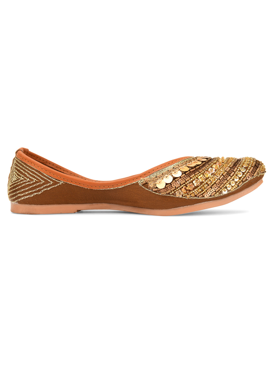 Desi Colour Women Indian Ethnic Footwear-Copper Dabka - Distacart
