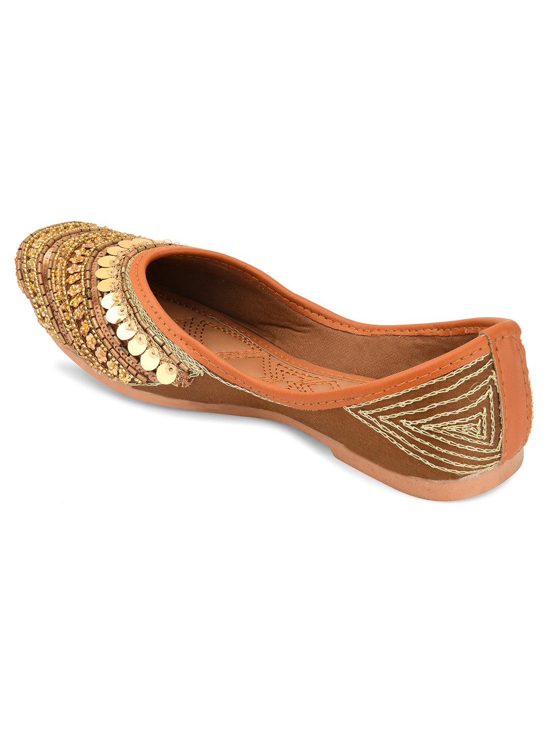 Desi Colour Women Indian Ethnic Footwear-Copper Dabka - Distacart
