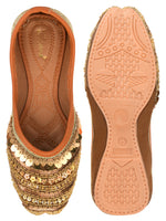 Thumbnail for Desi Colour Women Indian Ethnic Footwear-Copper Dabka - Distacart