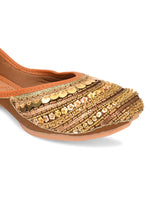 Thumbnail for Desi Colour Women Indian Ethnic Footwear-Copper Dabka - Distacart