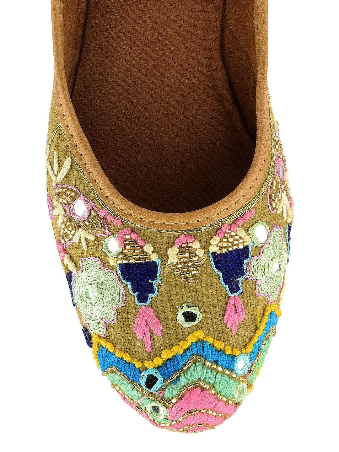 Desi Colour Women Indian Ethnic Footwear-Daily Wear Jute Floral Mirror - Distacart