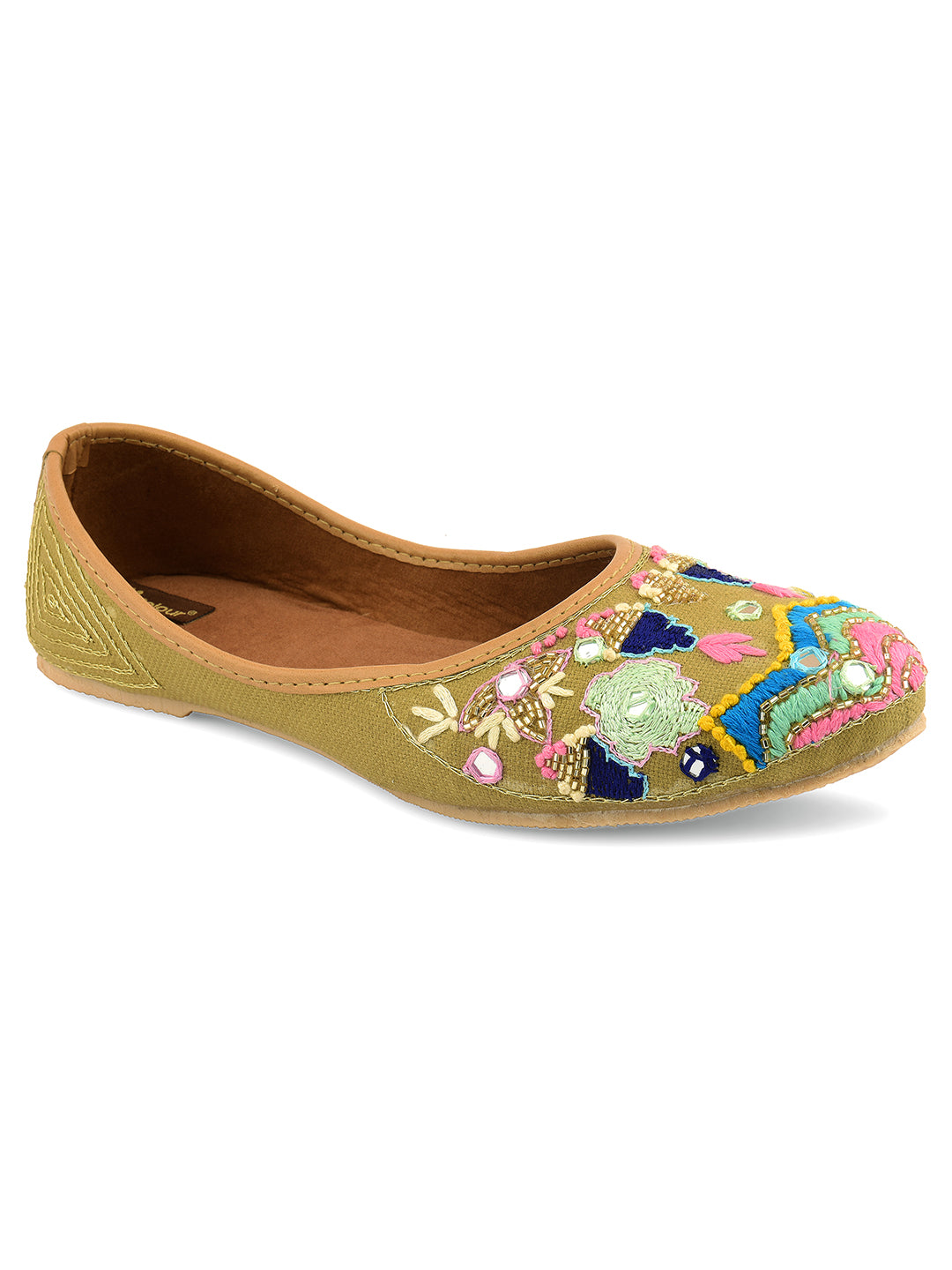 Desi Colour Women Indian Ethnic Footwear-Daily Wear Jute Floral Mirror - Distacart