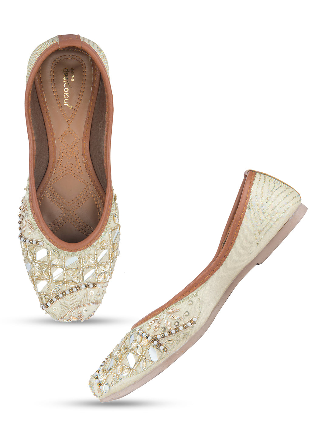 Desi Colour Women Indian Ethnic Footwear-Heavy Emb -1 - Distacart