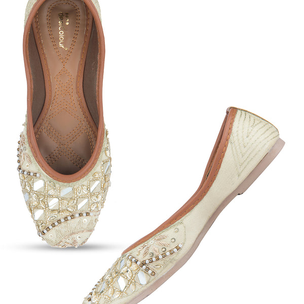 Desi Colour Women Indian Ethnic Footwear-Heavy Emb -1 - Distacart