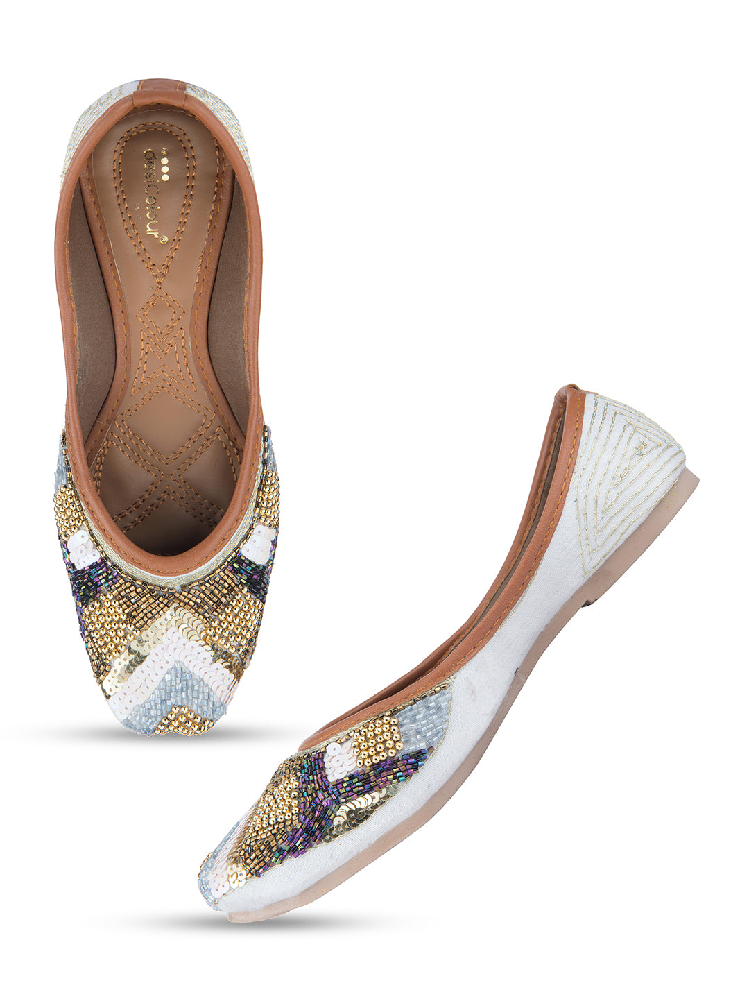 Desi Colour Women Indian Ethnic Footwear-Heavy Emb -17 - Distacart