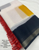 Thumbnail for White Polycotton Ethnic Motifs Saree with Unstitched Blouse - Hiral Fashion - Distacart