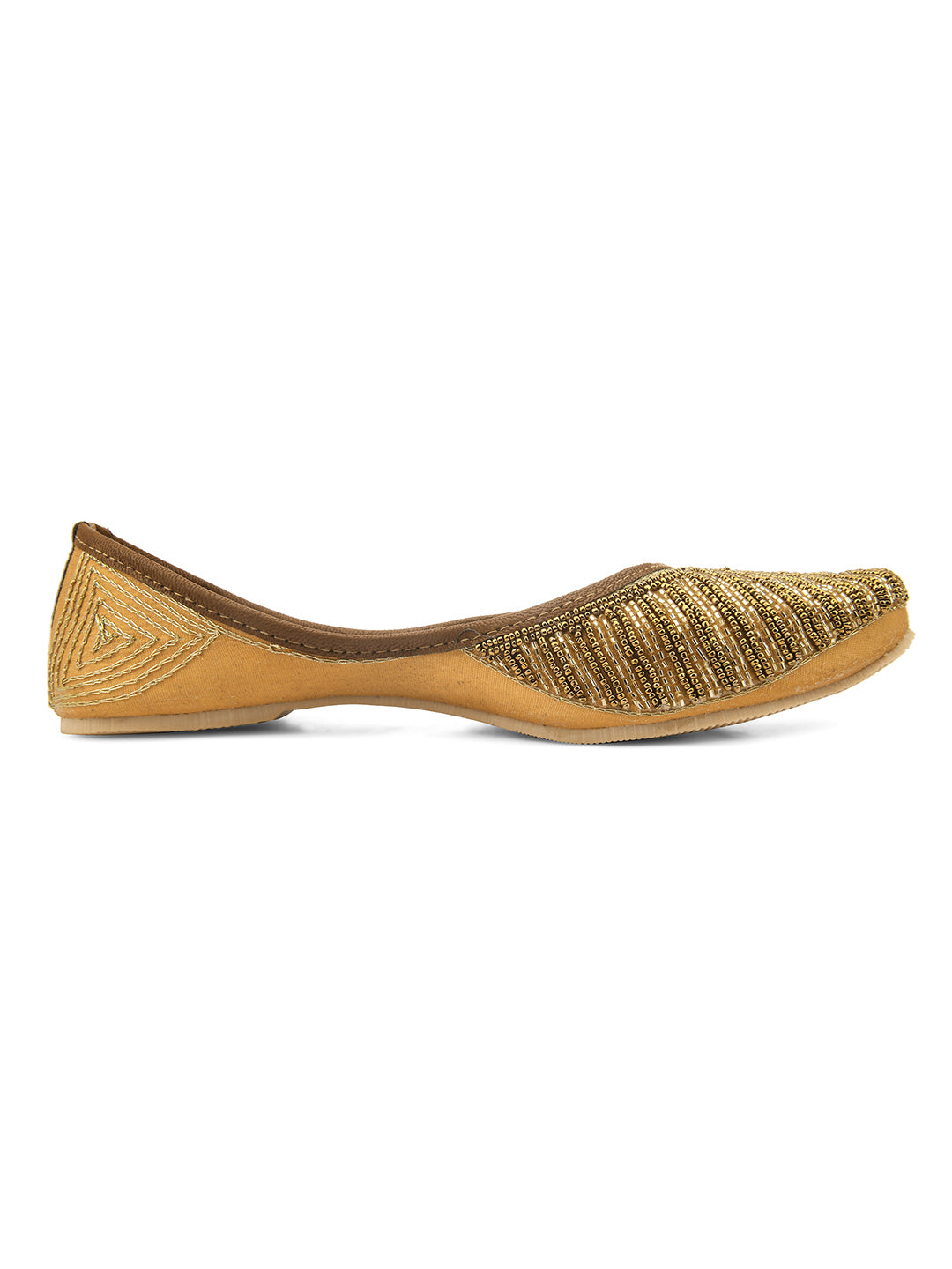 Desi Colour Women Indian Ethnic Footwear-TPR-Golden Lines - Distacart