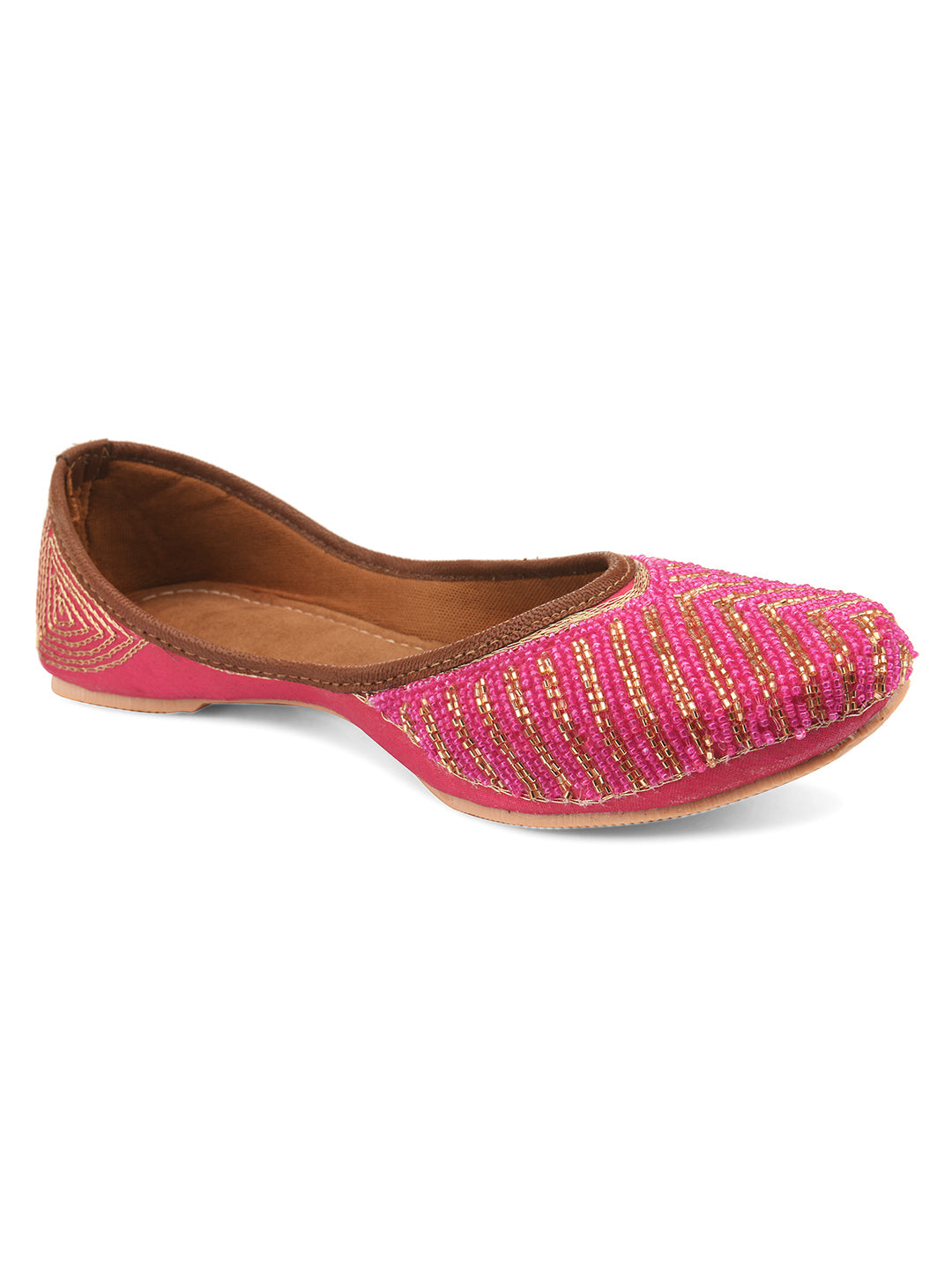 Desi Colour Women Indian Ethnic Footwear-TPR-Pink Lines - Distacart