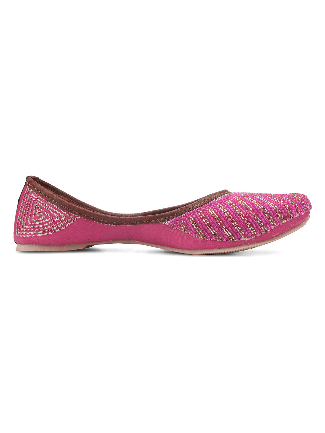Desi Colour Women Indian Ethnic Footwear-TPR-Pink Lines - Distacart