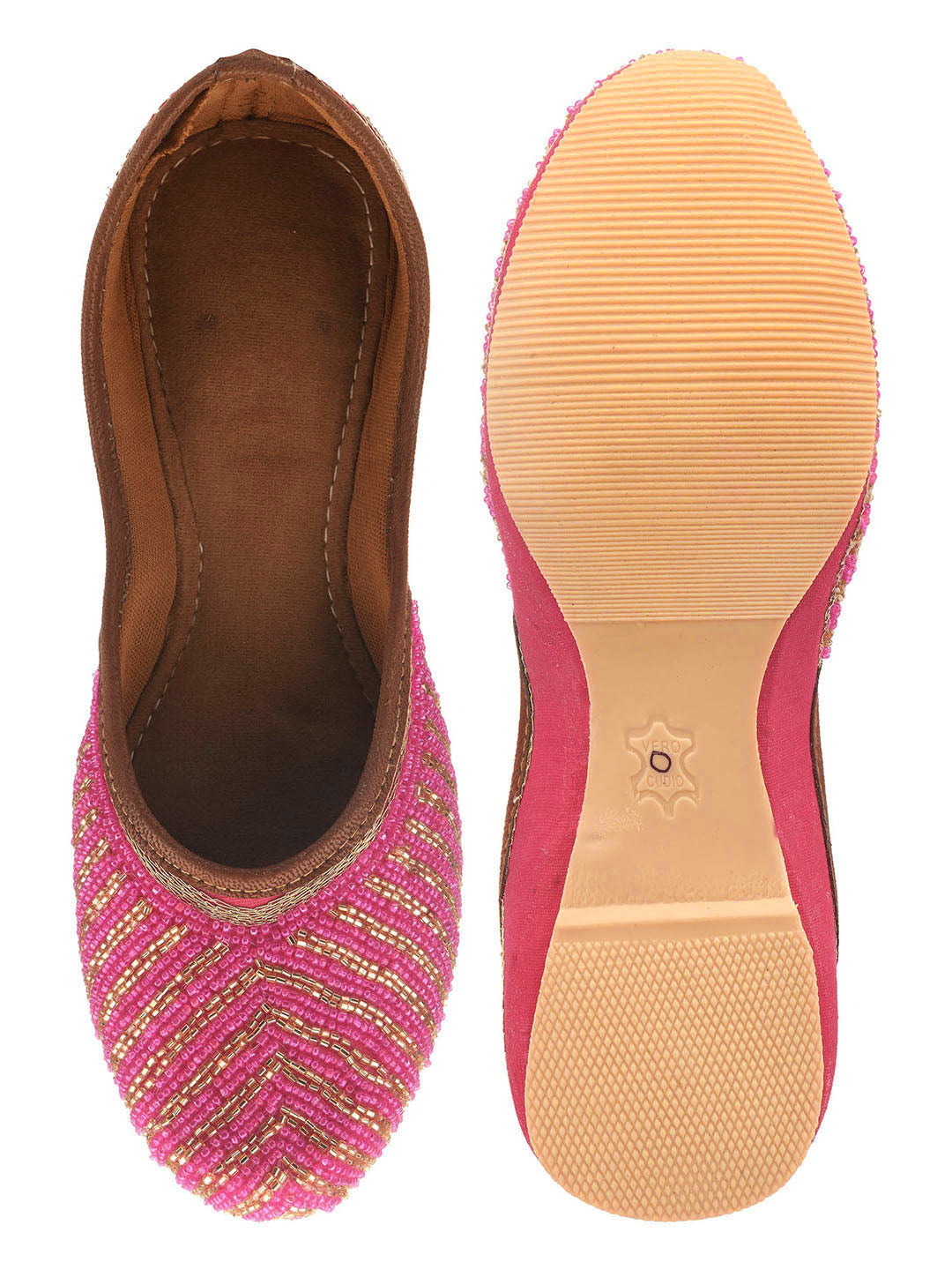 Desi Colour Women Indian Ethnic Footwear-TPR-Pink Lines - Distacart