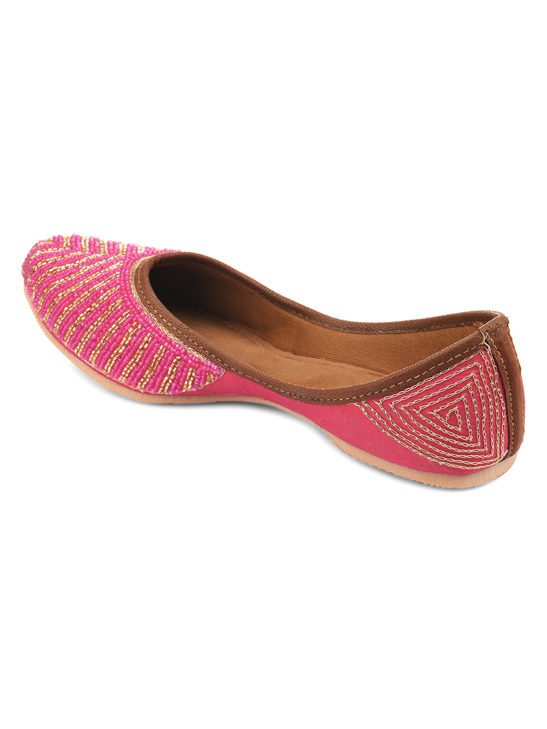 Desi Colour Women Indian Ethnic Footwear-TPR-Pink Lines - Distacart