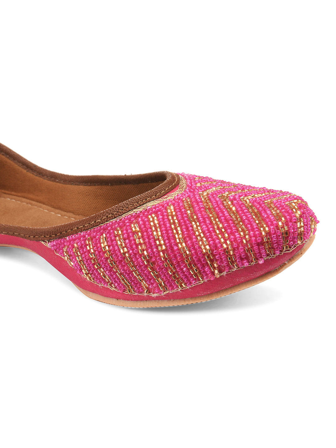 Desi Colour Women Indian Ethnic Footwear-TPR-Pink Lines - Distacart