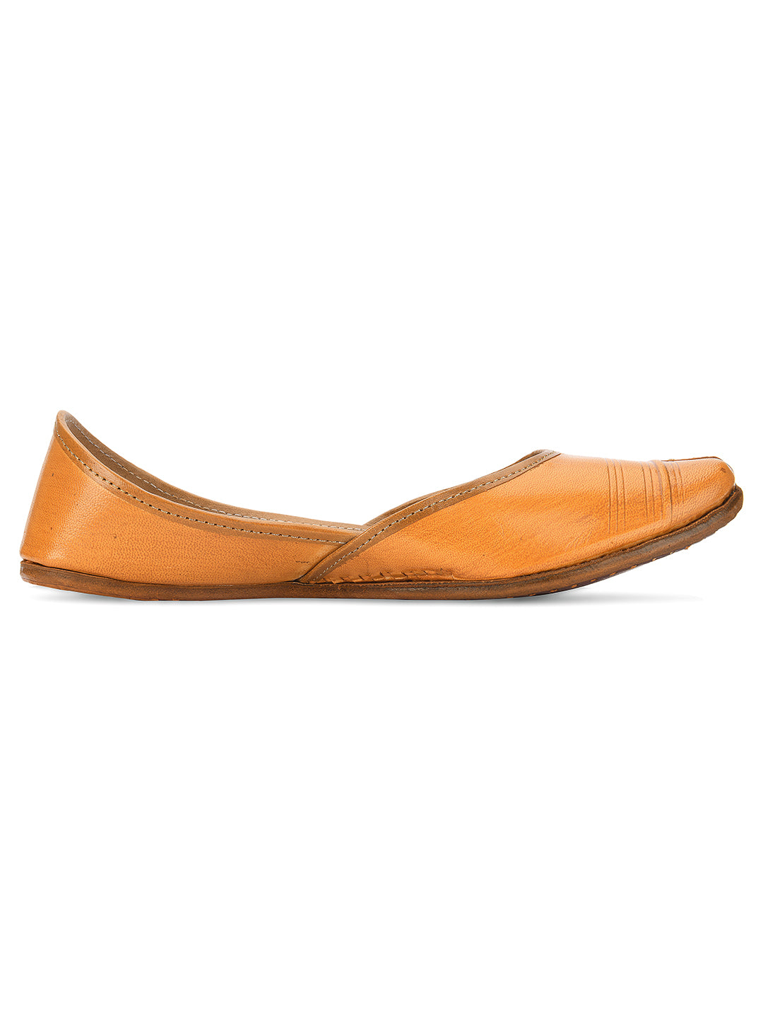 Desi Colour Women Indian Ethnic Footwear-Tan Leather Basic - Distacart