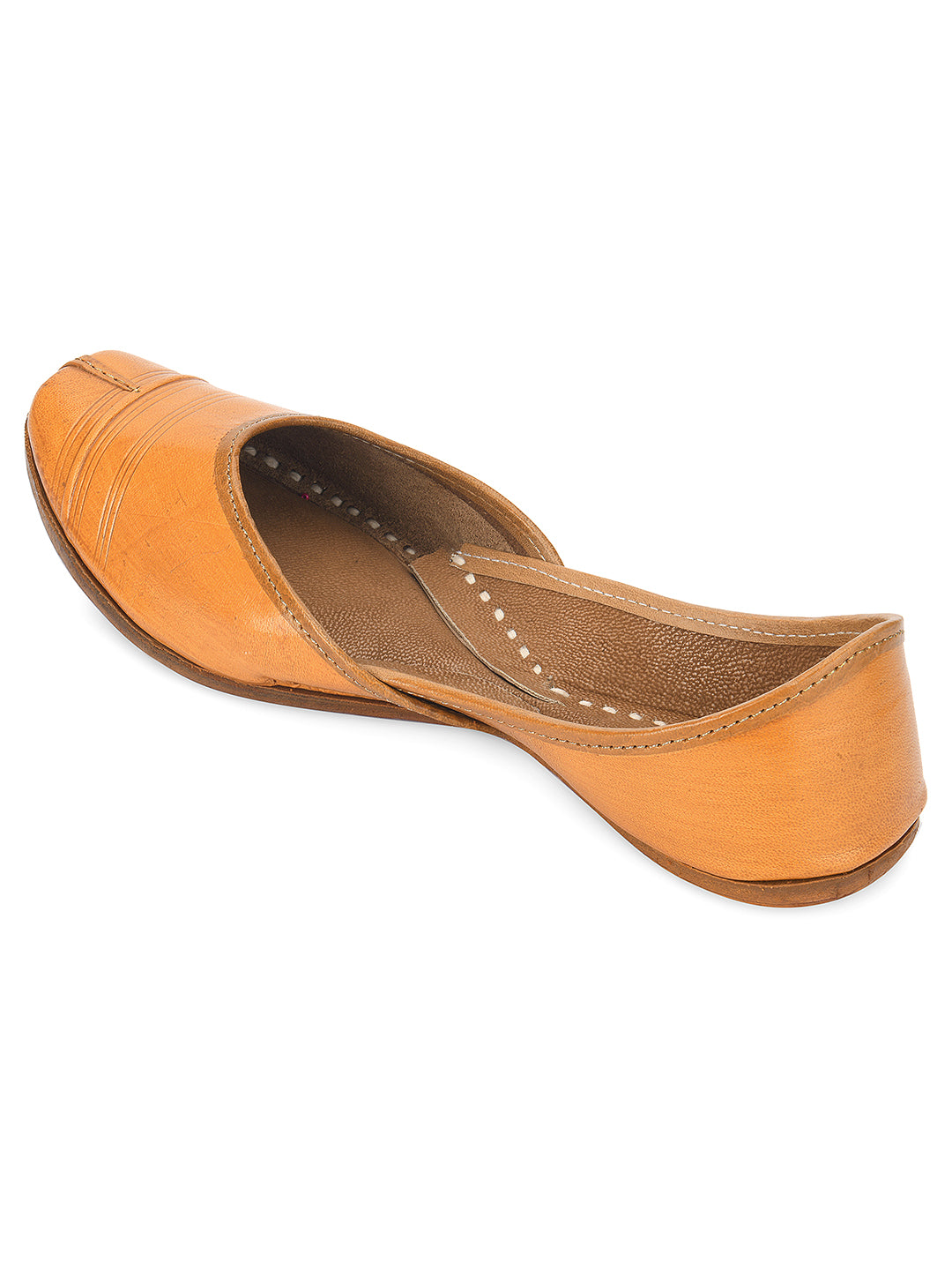 Desi Colour Women Indian Ethnic Footwear-Tan Leather Basic - Distacart
