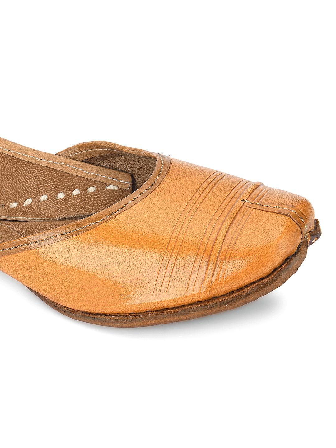 Desi Colour Women Indian Ethnic Footwear-Tan Leather Basic - Distacart