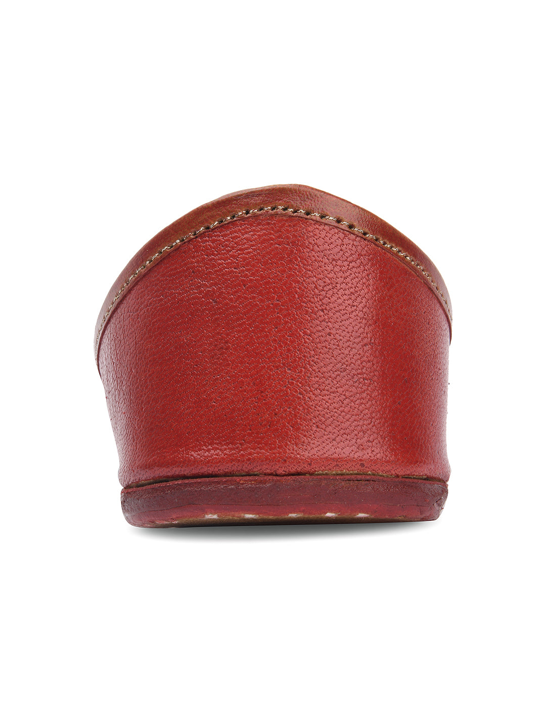 Desi Colour Women Indian Ethnic Footwear-Red Leather Zari - Distacart