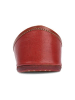 Thumbnail for Desi Colour Women Indian Ethnic Footwear-Red Leather Zari - Distacart