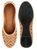 Thumbnail for Desi Colour Women Indian Ethnic Footwear-Maroon Zigzag - Distacart