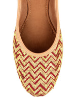 Thumbnail for Desi Colour Women Indian Ethnic Footwear-Maroon Zigzag - Distacart