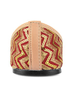 Thumbnail for Desi Colour Women Indian Ethnic Footwear-Maroon Zigzag - Distacart