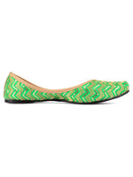 Thumbnail for Desi Colour Women Indian Ethnic Footwear-Green Zigzag - Distacart