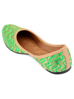 Thumbnail for Desi Colour Women Indian Ethnic Footwear-Green Zigzag - Distacart