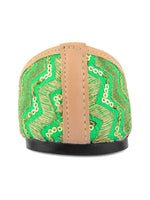Thumbnail for Desi Colour Women Indian Ethnic Footwear-Green Zigzag - Distacart