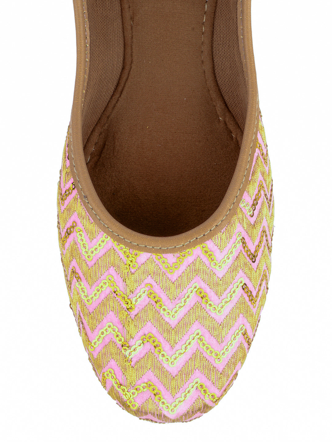 Desi Colour Women Indian Ethnic Footwear-Baby Pink Zigzag - Distacart