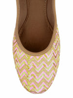 Thumbnail for Desi Colour Women Indian Ethnic Footwear-Baby Pink Zigzag - Distacart