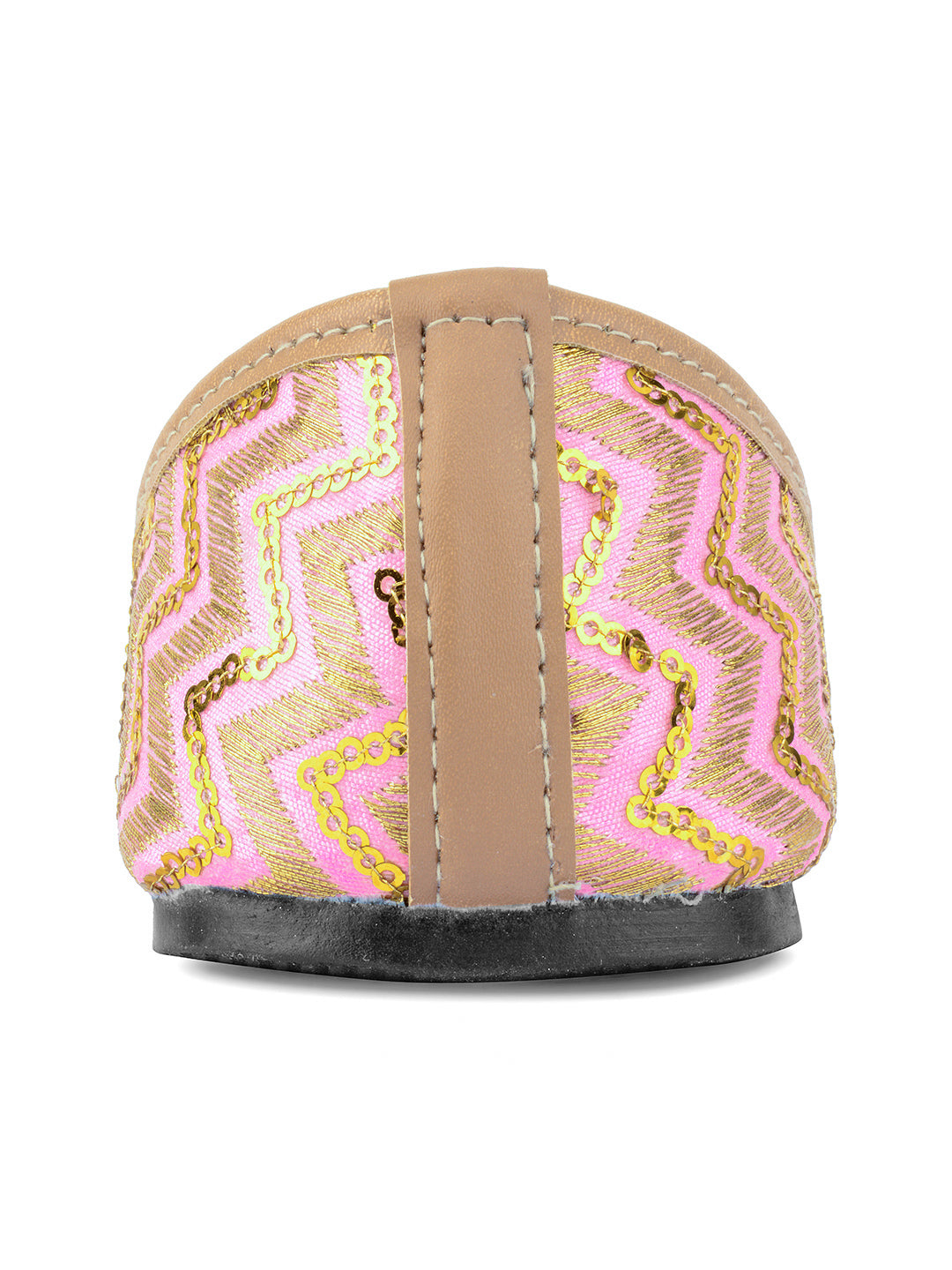 Desi Colour Women Indian Ethnic Footwear-Baby Pink Zigzag - Distacart
