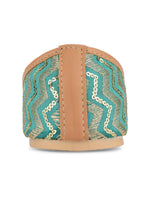 Thumbnail for Desi Colour Women Indian Ethnic Footwear-Sea green Chevron - Distacart