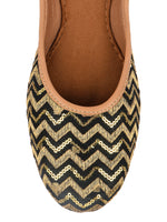 Thumbnail for Desi Colour Women Indian Ethnic Footwear-Black Chevron - Distacart