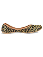 Thumbnail for Desi Colour Women Indian Ethnic Footwear-Black Chevron - Distacart