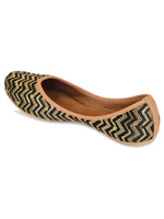 Thumbnail for Desi Colour Women Indian Ethnic Footwear-Black Chevron - Distacart