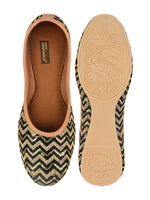 Thumbnail for Desi Colour Women Indian Ethnic Footwear-Black Chevron - Distacart