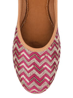Thumbnail for Desi Colour Women Indian Ethnic Footwear-Pink Chevron - Distacart