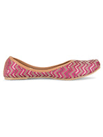 Thumbnail for Desi Colour Women Indian Ethnic Footwear-Pink Chevron - Distacart