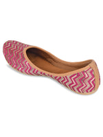 Thumbnail for Desi Colour Women Indian Ethnic Footwear-Pink Chevron - Distacart