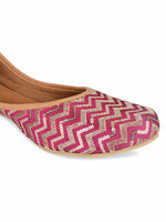 Thumbnail for Desi Colour Women Indian Ethnic Footwear-Pink Chevron - Distacart