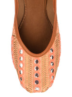 Thumbnail for Desi Colour Women Indian Ethnic Footwear-Peach Embroidery - Distacart