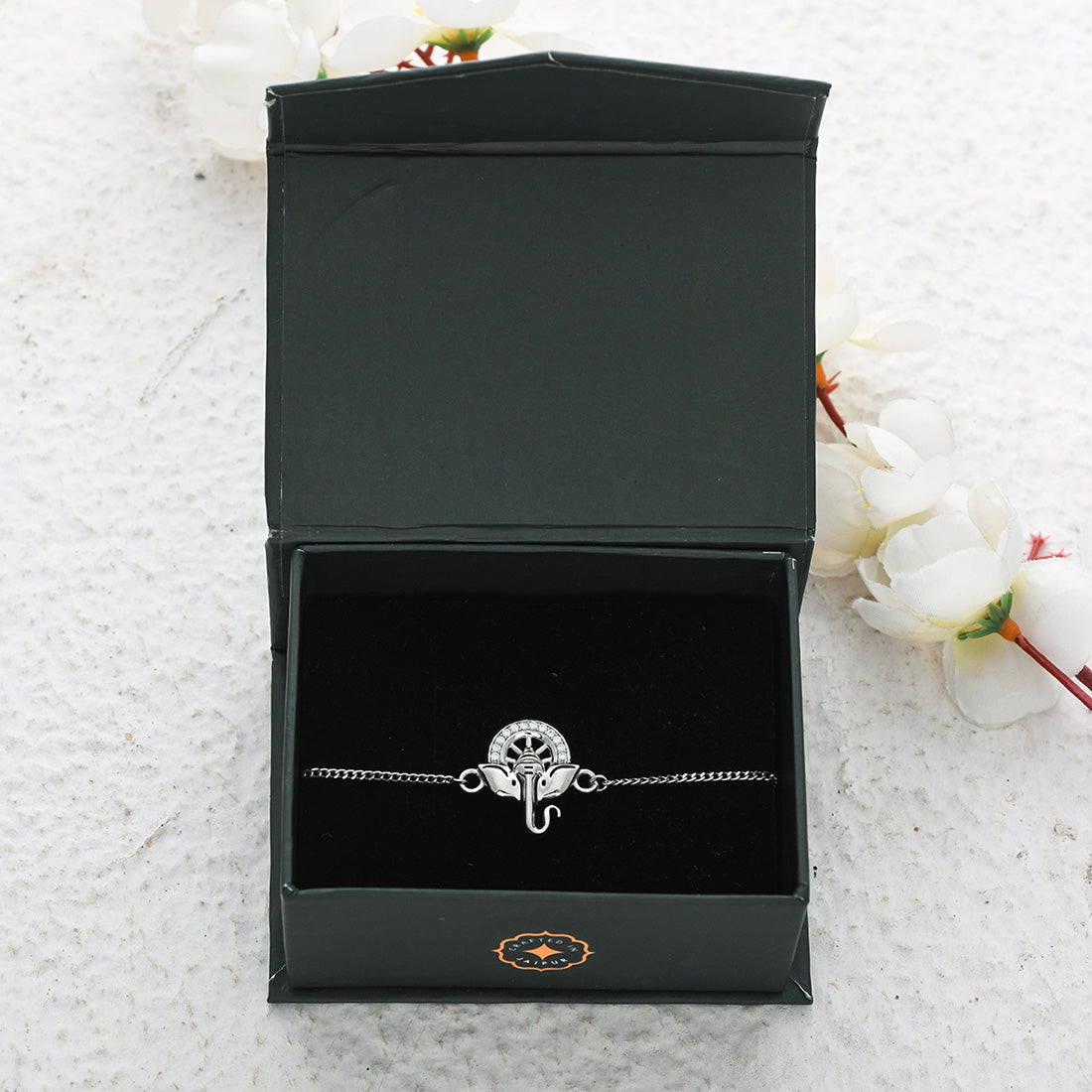 trueBrowns 925 Sterling Silver Auspicious Ganpati Bracelet Style Rakhi - Distacart