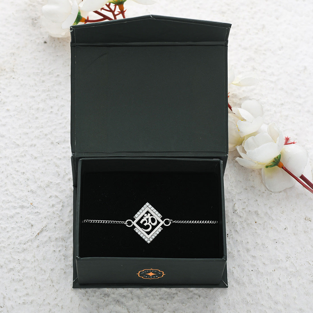 trueBrowns 925 Sterling Silver Precious OM Bracelet Rakhi - Distacart