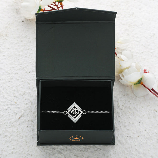 trueBrowns 925 Sterling Silver Precious OM Bracelet Rakhi - Distacart